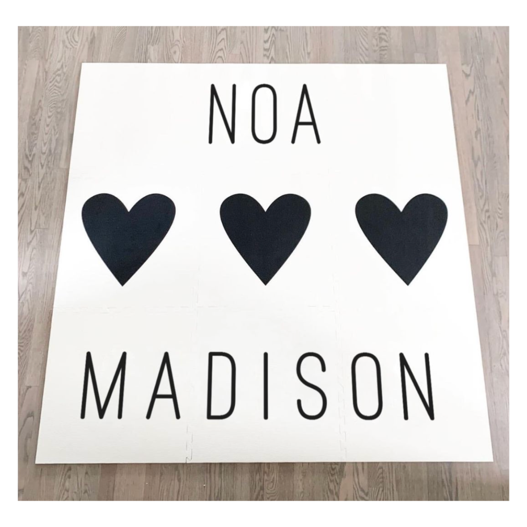 Personalized Playmat - 3 Hearts