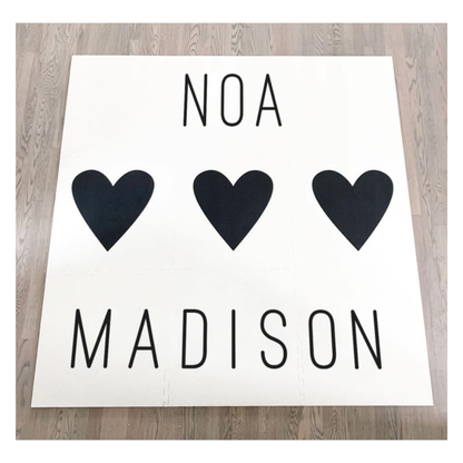 Personalized Playmat - 3 Hearts
