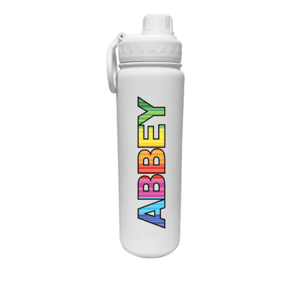 Rainbow Barcode Personalized Water Bottle