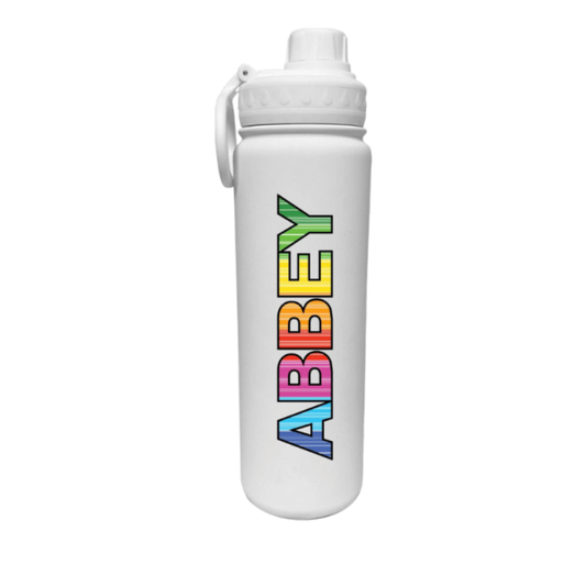 Rainbow Barcode Personalized Water Bottle