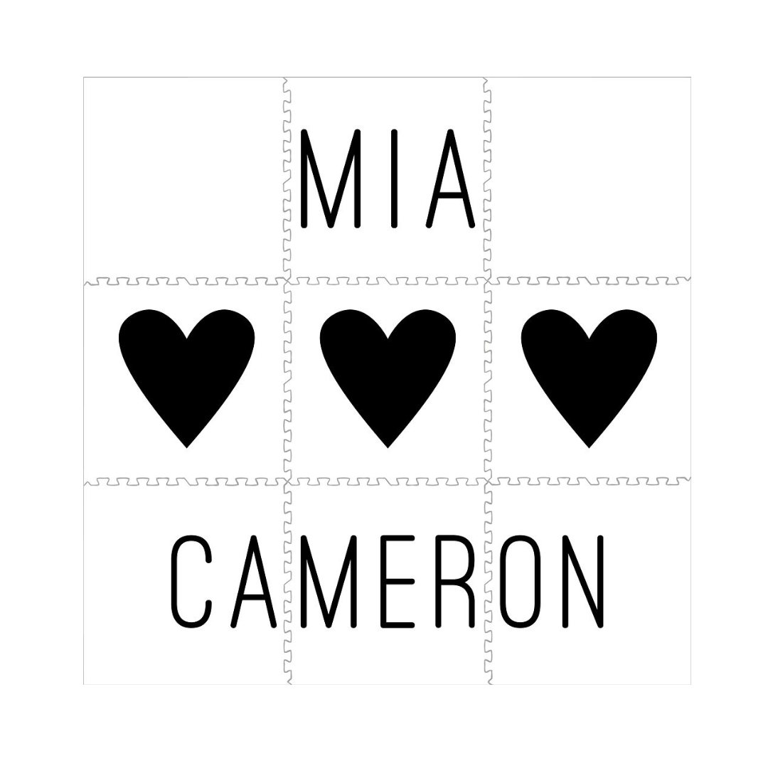 Personalized Playmat - 3 Hearts