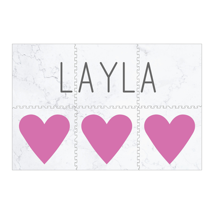 Personalized Playmat - 3 Hearts