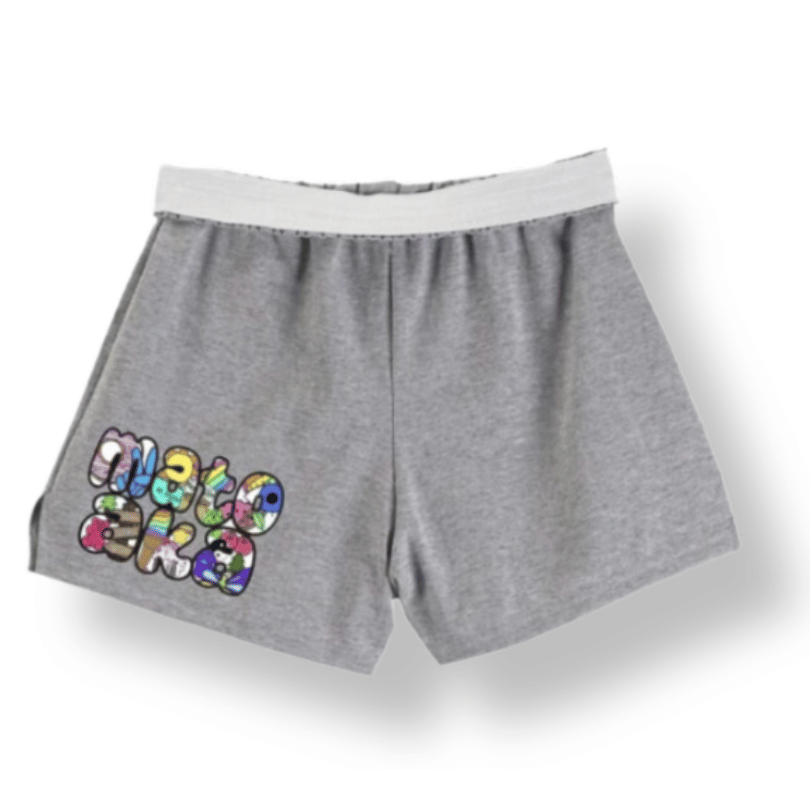 Bubble Letter Collage Camp Shorts