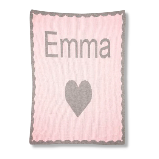 SINGLE HEART &amp; SCALLOPED EDGE BLANKET