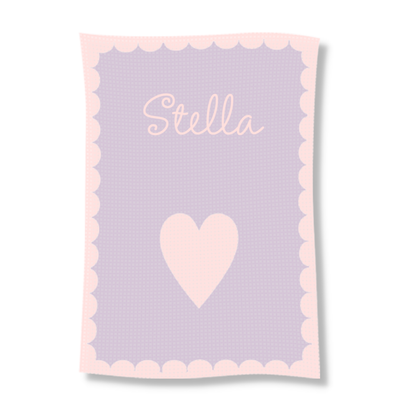 SINGLE HEART &amp; SCALLOPED EDGE BLANKET