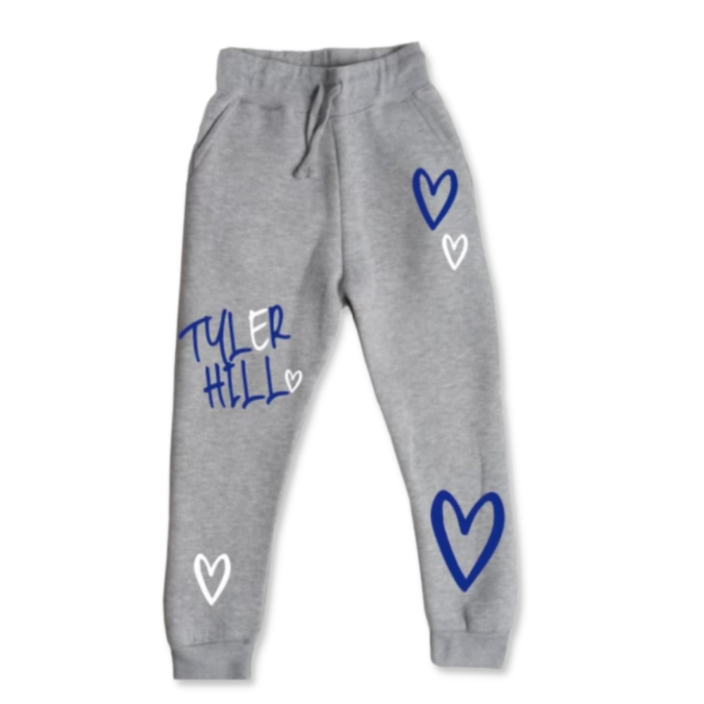 Multi Hearts Gray Camp Sweatpants
