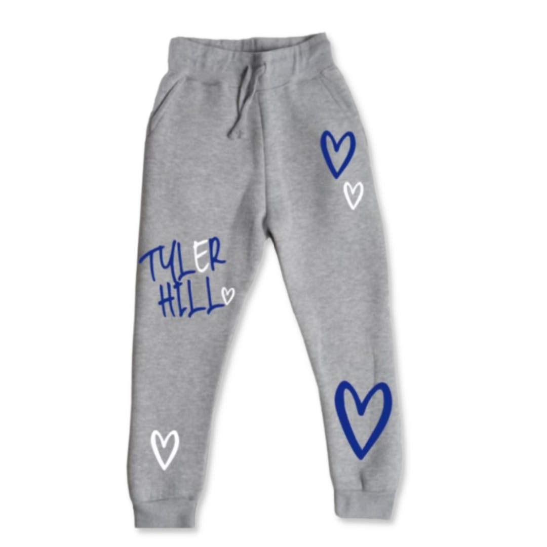 Multi Hearts Gray Camp Sweatpants