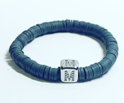 6mm Rubber Disc with Rhinestone Letter Square-2