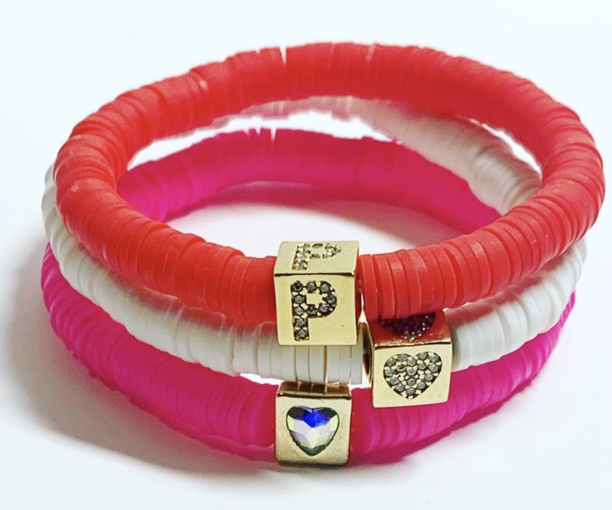 6mm Rubber Disc with Rhinestone Letter Square-3