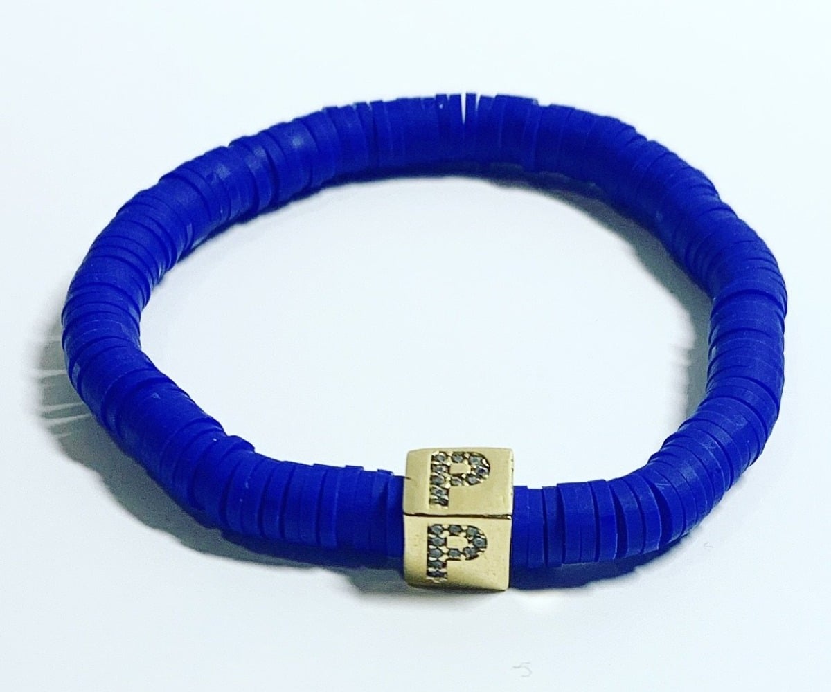 6mm Rubber Disc with Rhinestone Letter Square-4