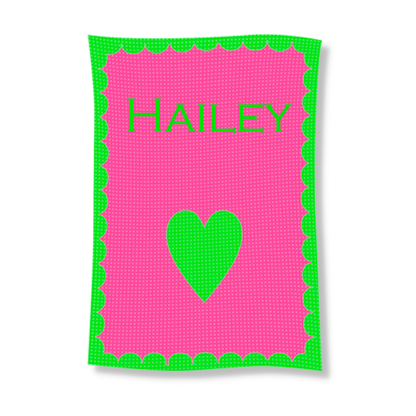 SINGLE HEART &amp; SCALLOPED EDGE BLANKET