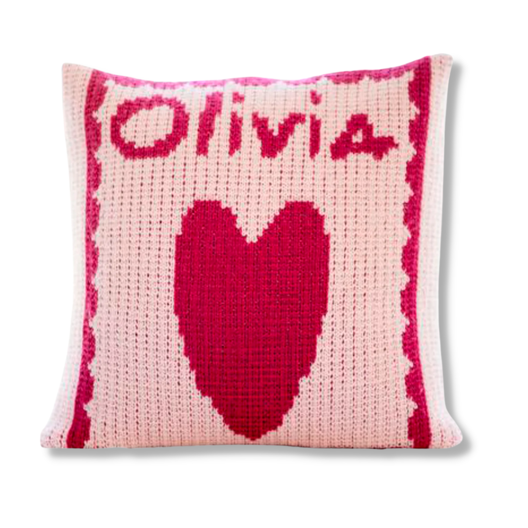 SINGLE HEART &amp; NAME PILLOW