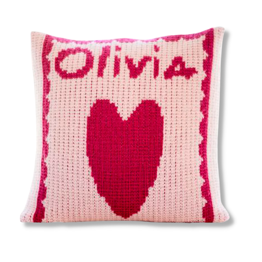 SINGLE HEART &amp; NAME PILLOW
