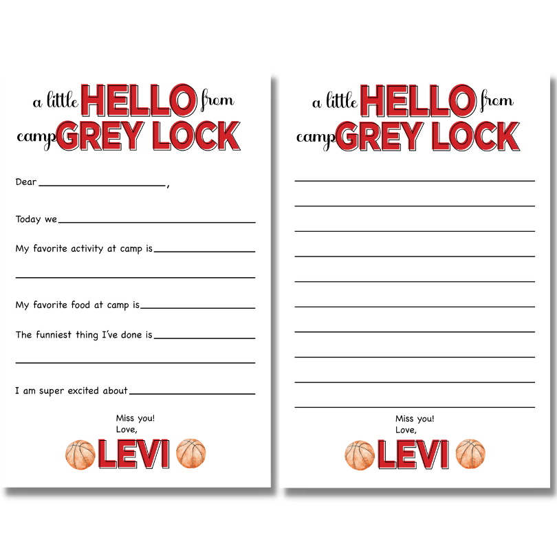 Hello Basketball Notepad- Lined or Fill in the Blank