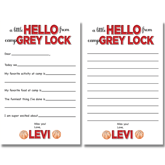 Hello Basketball Notepad- Lined or Fill in the Blank