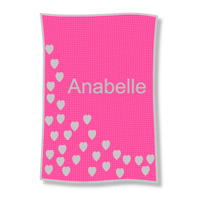 METALLIC SPRINKLED HEARTS STROLLER BLANKET