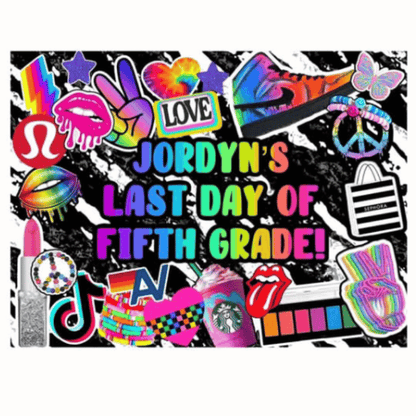 First &amp; Last  Day of School Posters Girls (Pre-designed Create)