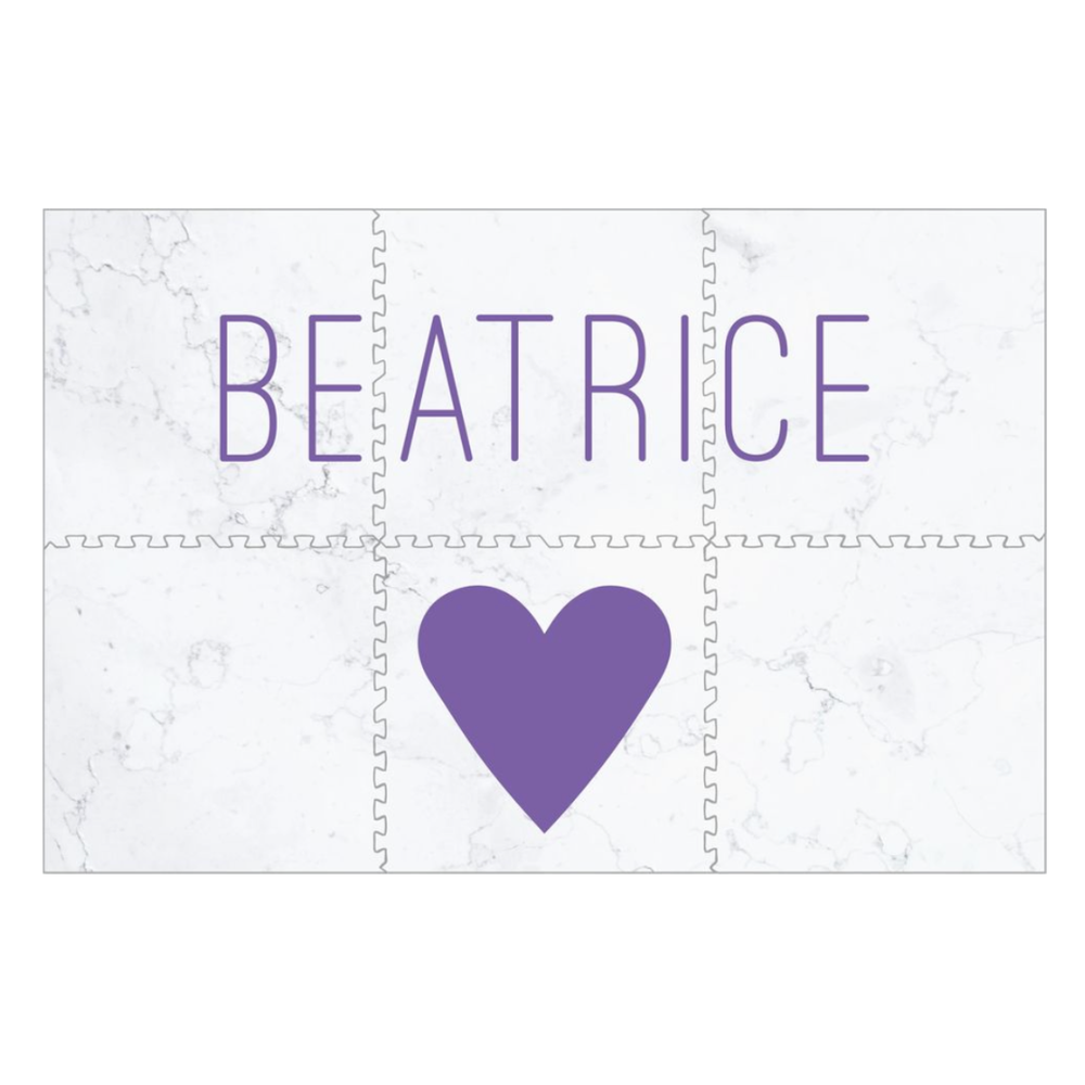 Personalized Play Mat - Marble with Single Heart