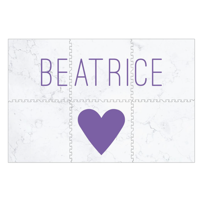 Personalized Play Mat - Marble with Single Heart