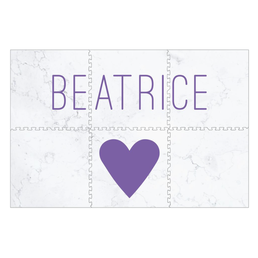 Personalized Play Mat - Marble with Single Heart