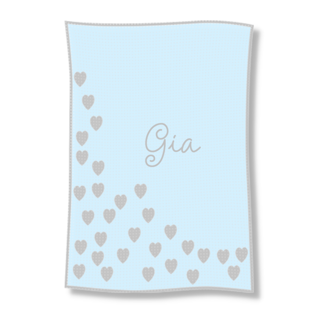 METALLIC SPRINKLED HEARTS STROLLER BLANKET