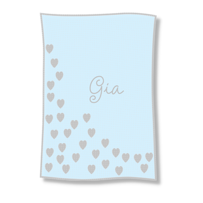 METALLIC SPRINKLED HEARTS STROLLER BLANKET