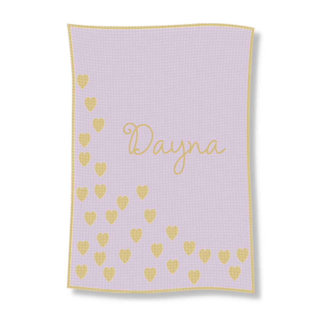 METALLIC SPRINKLED HEARTS STROLLER BLANKET