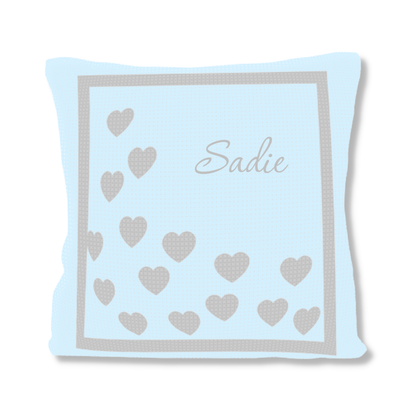 METALLIC SPRINKLED HEARTS PILLOW