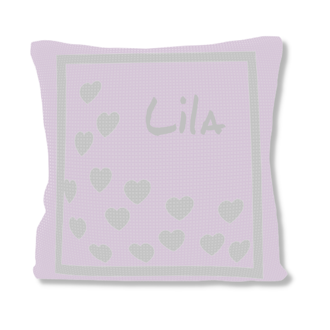 METALLIC SPRINKLED HEARTS PILLOW