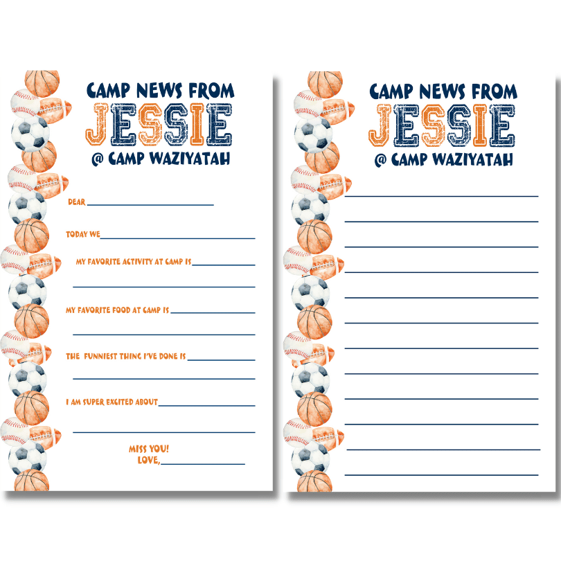 Ball Sports Notepad- Lined or Fill in the Blank