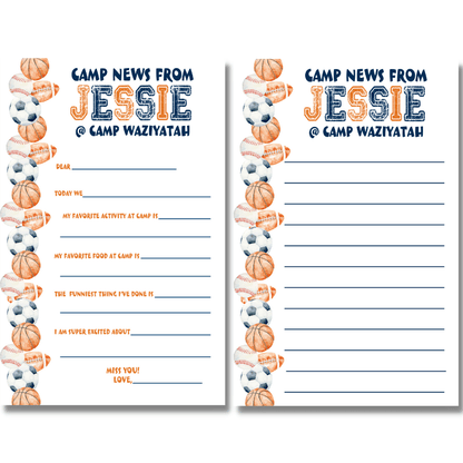 Ball Sports Notepad- Lined or Fill in the Blank