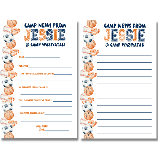 Ball Sports Notepad- Lined or Fill in the Blank