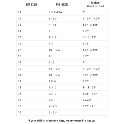 Autograph Sneaker Size Guide