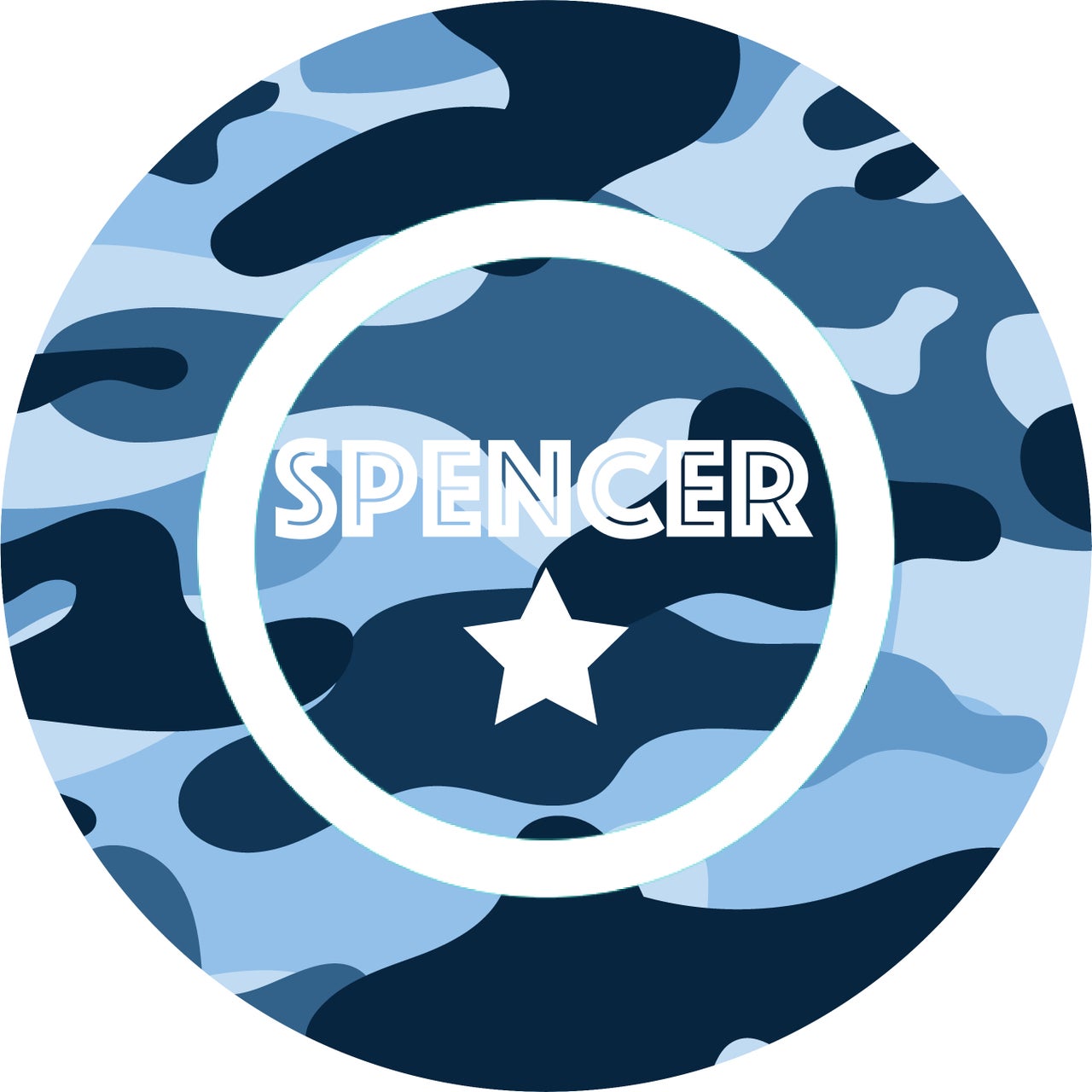 Blue Camo Block Bowl