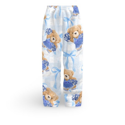 Fuzzy Bow & Cheer Teddy Bear Camp Pajama Pants