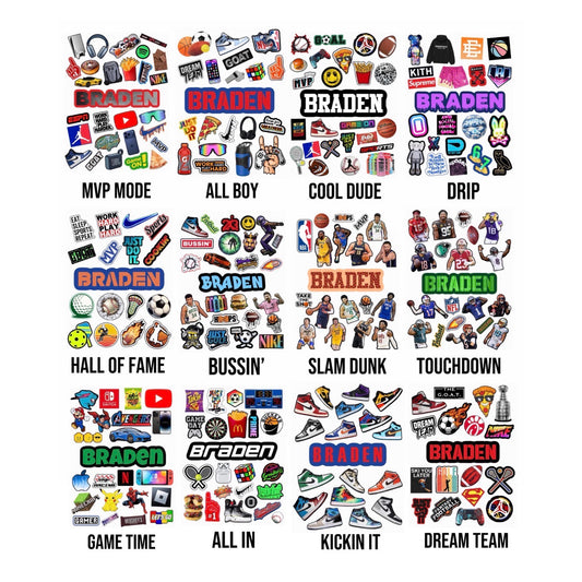 Boys Personalized Sticker Sheet CRD 2025
