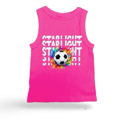 Girl’s Soccer Paint Splatter Suzette Tank Top (Youth)