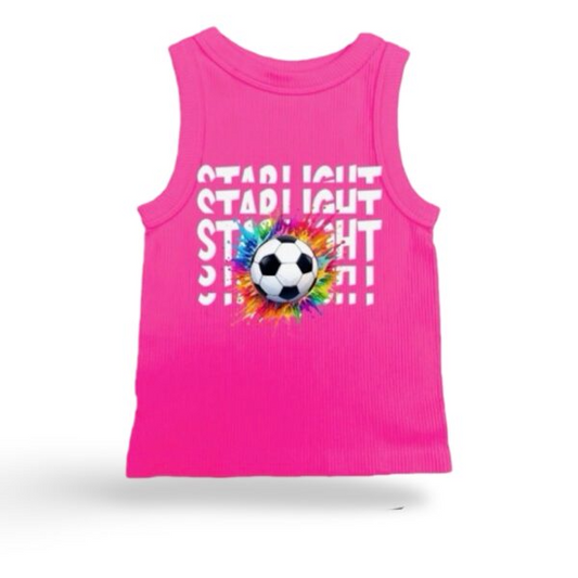 Girl’s Soccer Paint Splatter Suzette Tank Top (Youth)