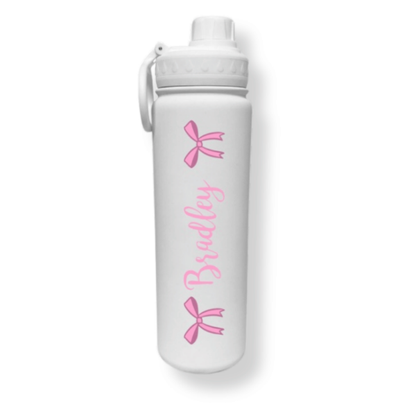 Bow Cursive Bow Water Bottle