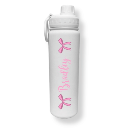 Bow Cursive Bow Water Bottle