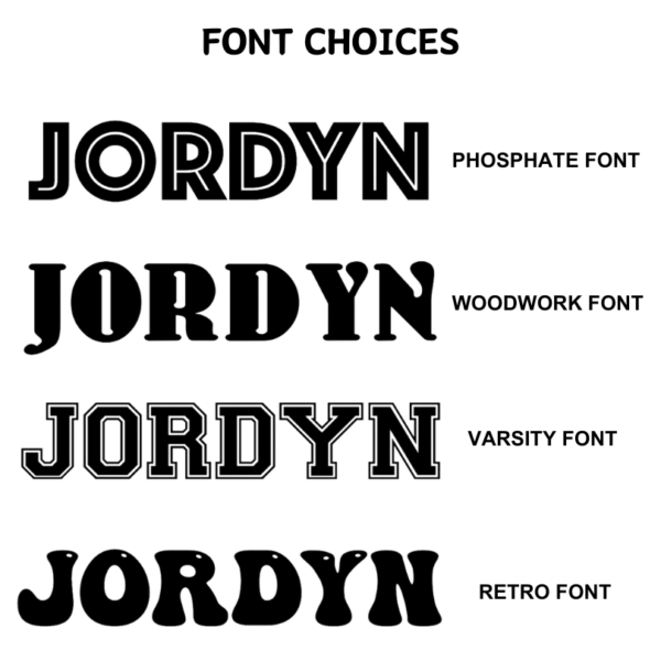Heart & Sole Font Chart Choices/Options