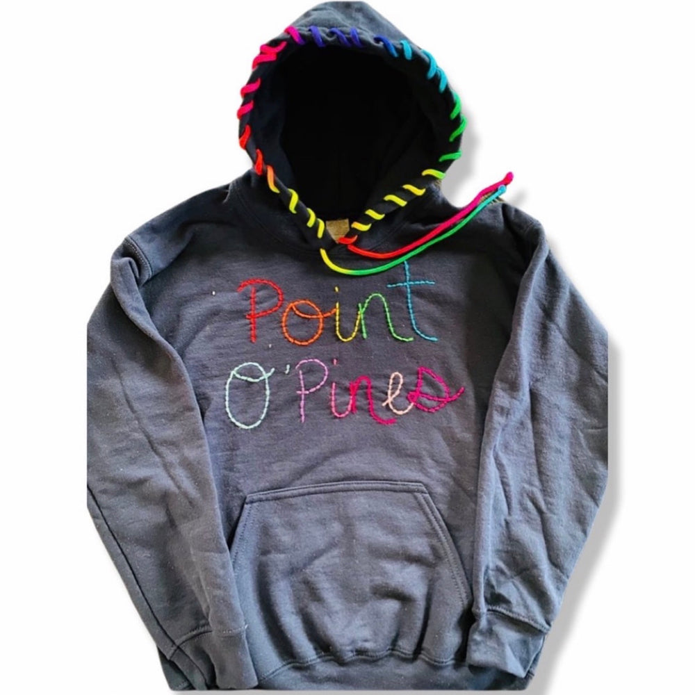 Hand Stitch Rainbow Camp Hoodie Point O’Pines