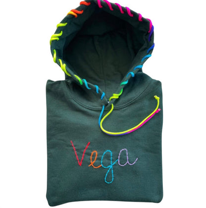 Hand Stitch Rainbow Camp Hoodie Vega