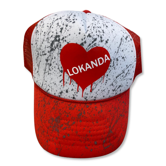 Heart Splatter Paint Camp Hat