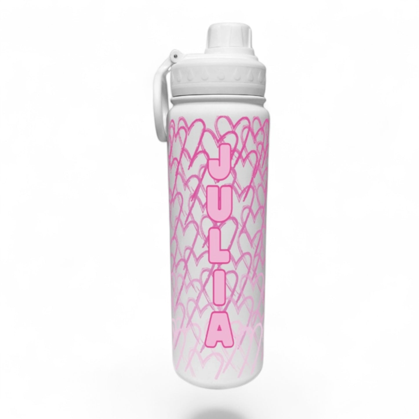 Gradient Heart Sketch Wrap Water Bottle