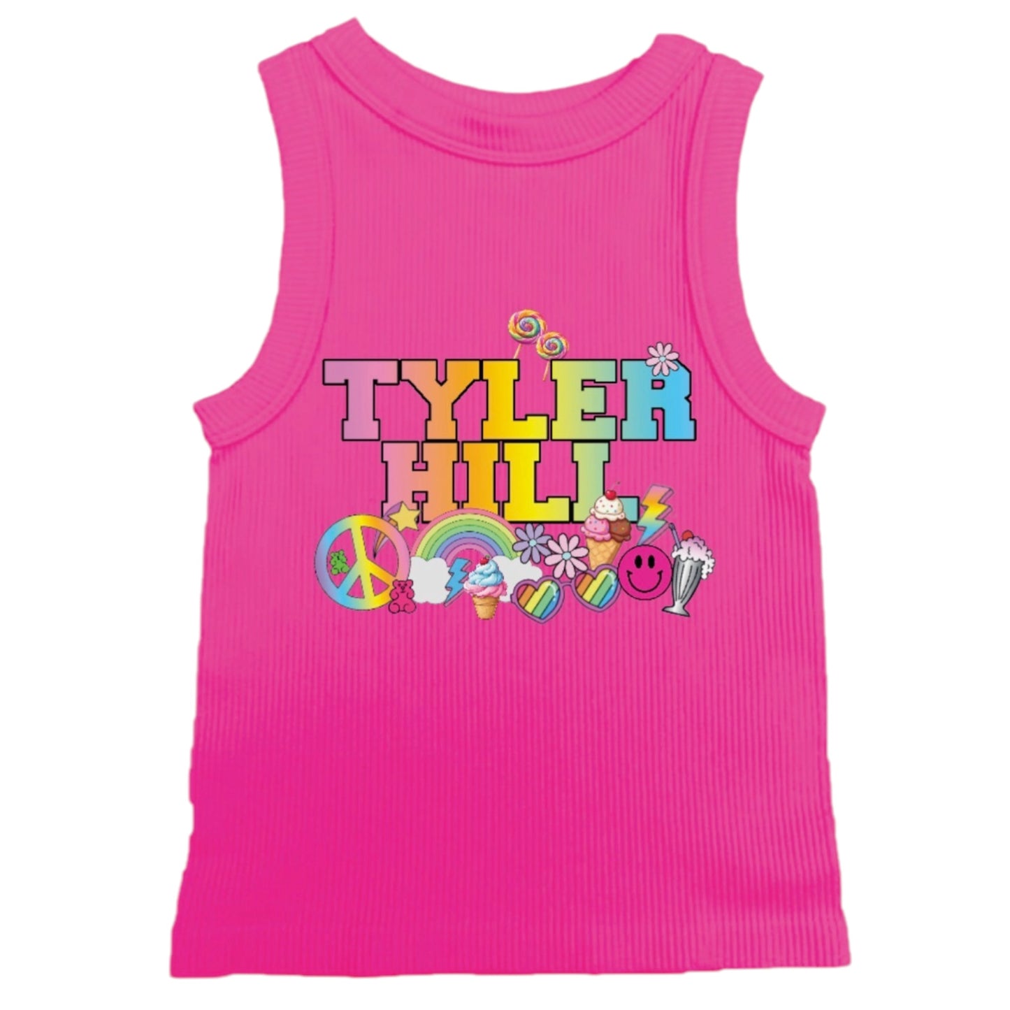 Rainbow Fade Peace Love Suzette Tank (Youth)