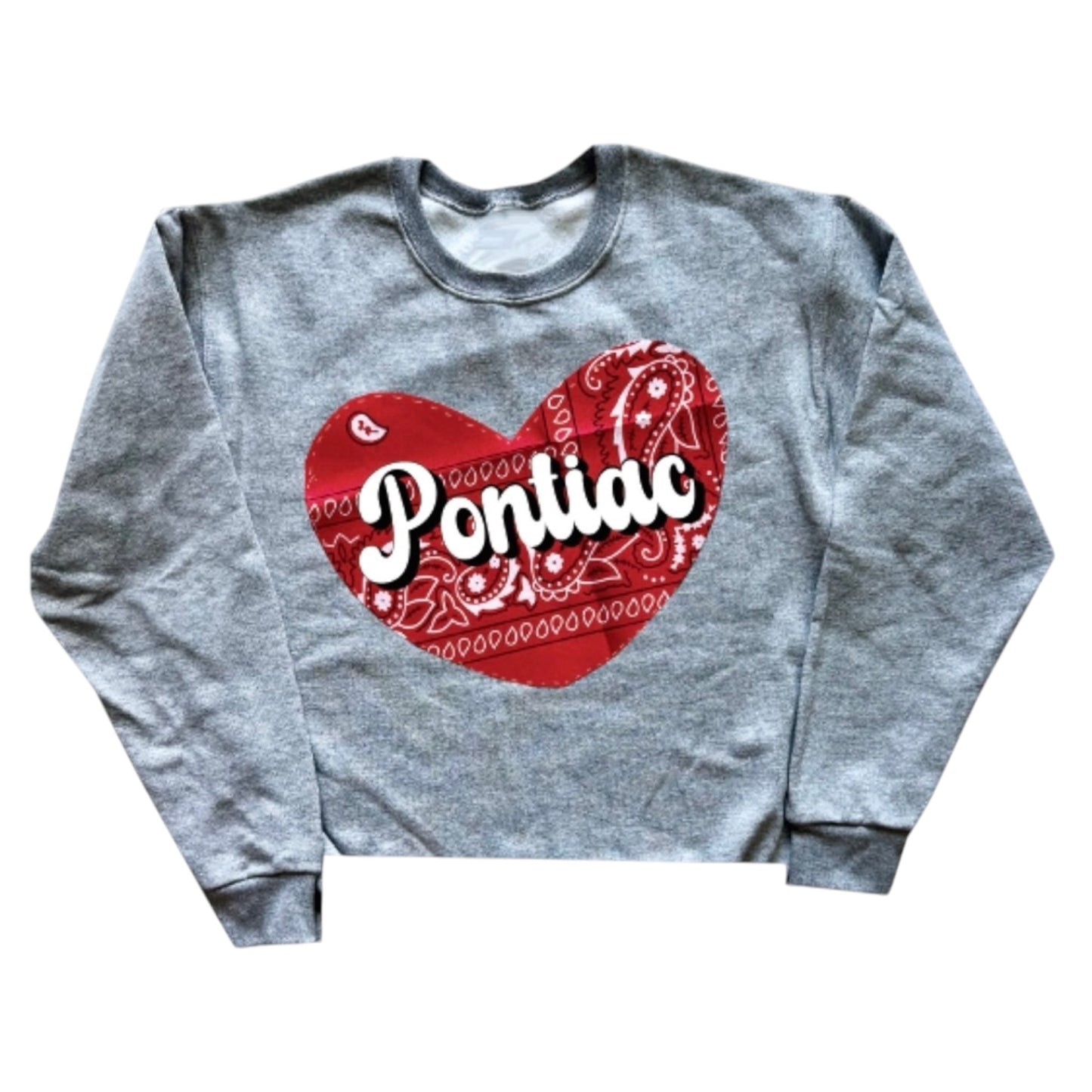 Stitched On Bandana Heart Sweatshirt