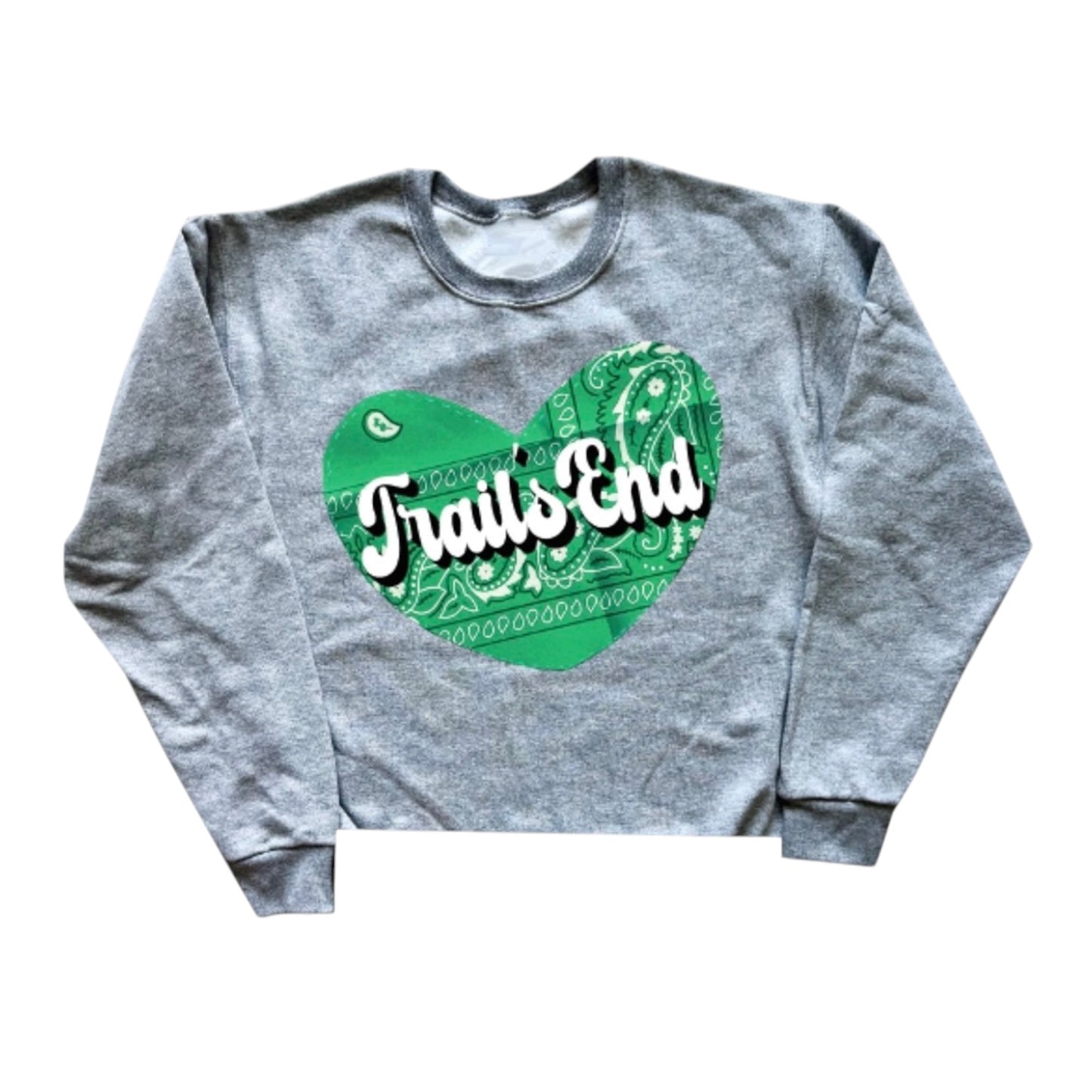 Stitched On Bandana Heart Sweatshirt
