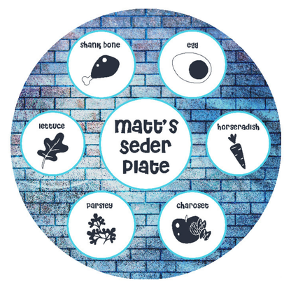Kids Seder Plate SE 15 Blue Brick Wall