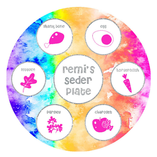 Kids Seder Plate SE 4 Bright Watercolor